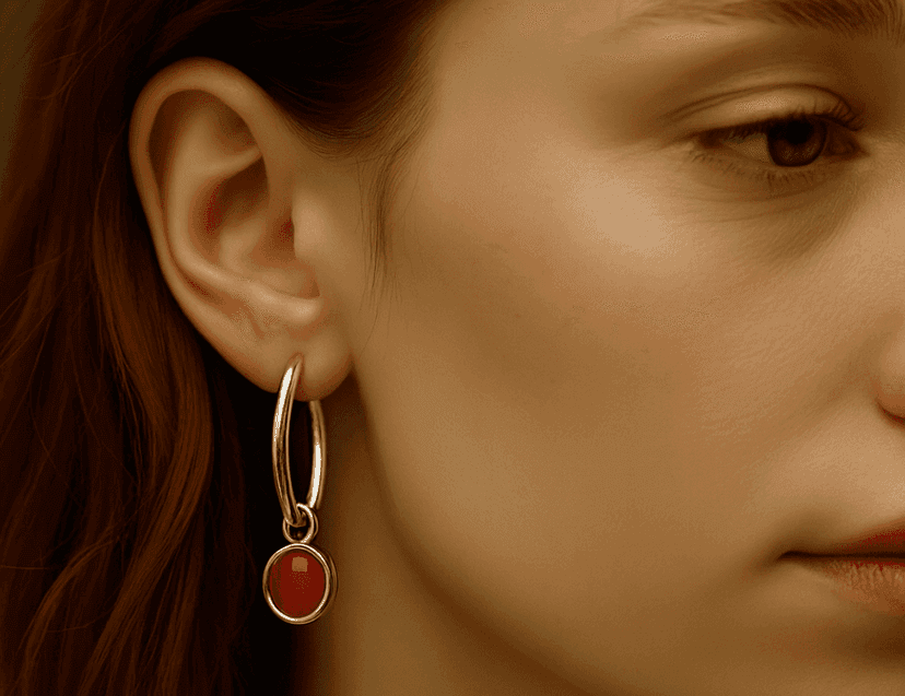 Crimson Drop Hoops detail 2