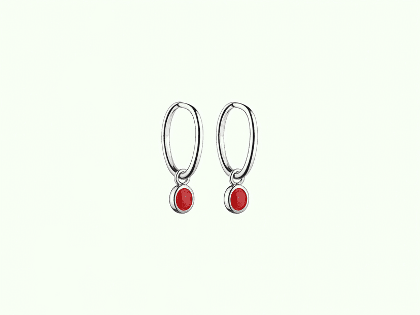 Crimson Drop Hoops